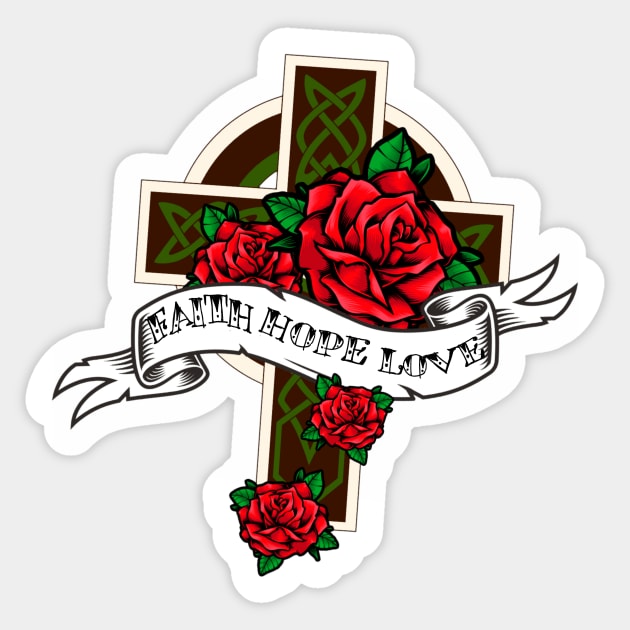 Old School Christian Tattoo Sticker by AlondraHanley